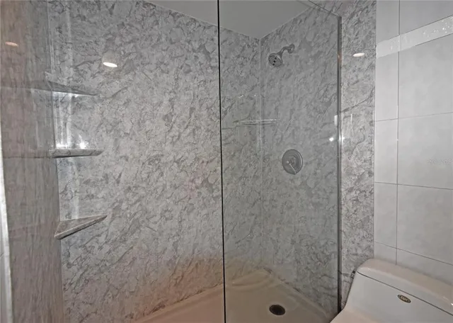 a bathroom with a shower