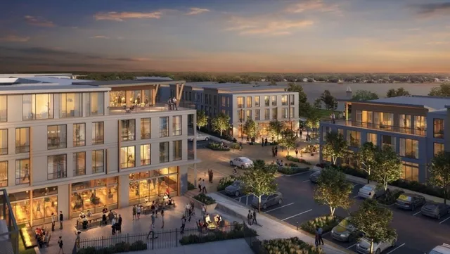 an aerial view of multiple house