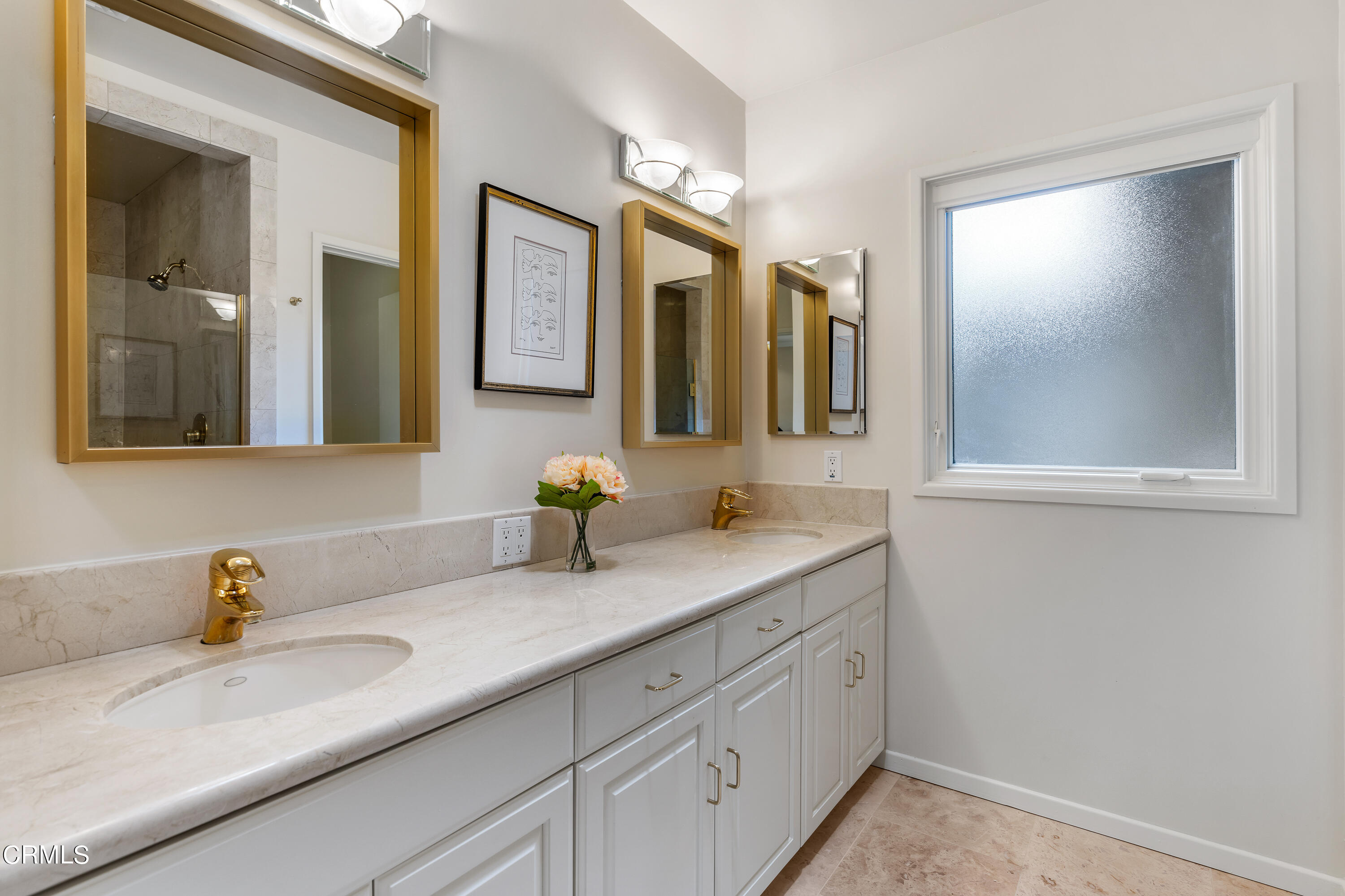 2155 Canyon Close Road Pasadena, CA 91107 - Photo 30 of 41 a bathroom with a granite countertop sink and a mirror