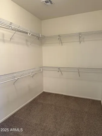 a view of an empty walk in closet