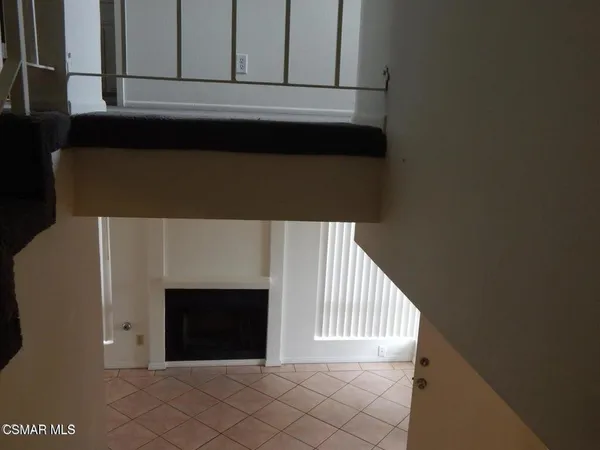 a living room with a large window