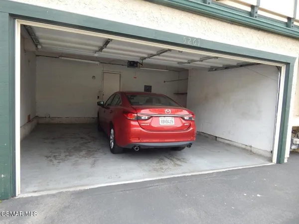 a view of a garage