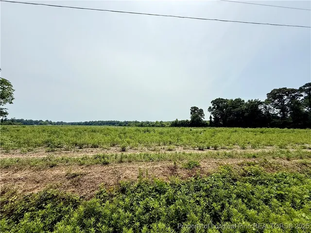 a view of a field with an outdoor space