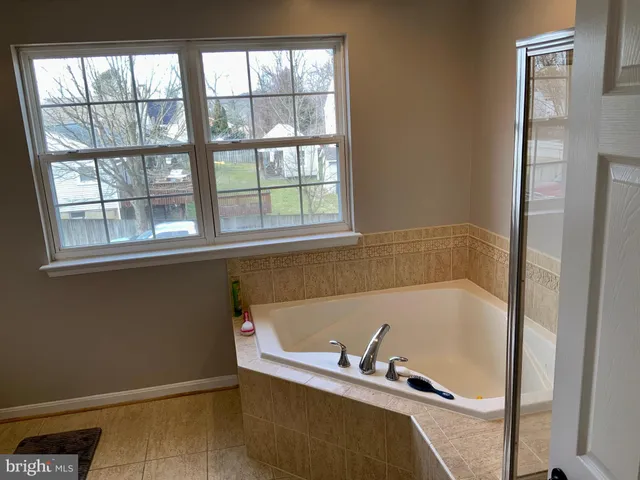 a bathroom with a shower and a toilet