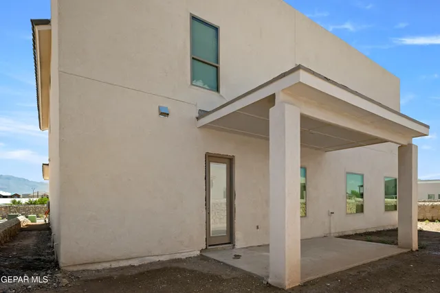 a view of a terrace with a bench