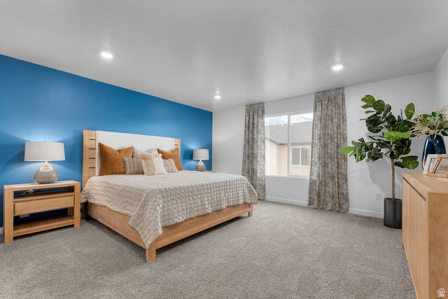 722 West 2840 South, Unit 8 Logan, UT 84321 - Photo 20 of 23 Carpeted bedroom featuring recessed lighting