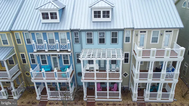 a front view of a building with a front door
