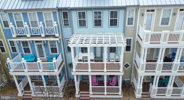 a view of a large building with a window