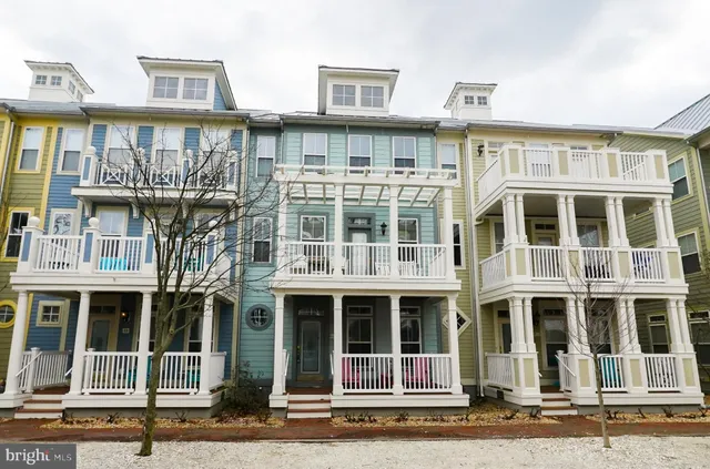 front view of a building with a street