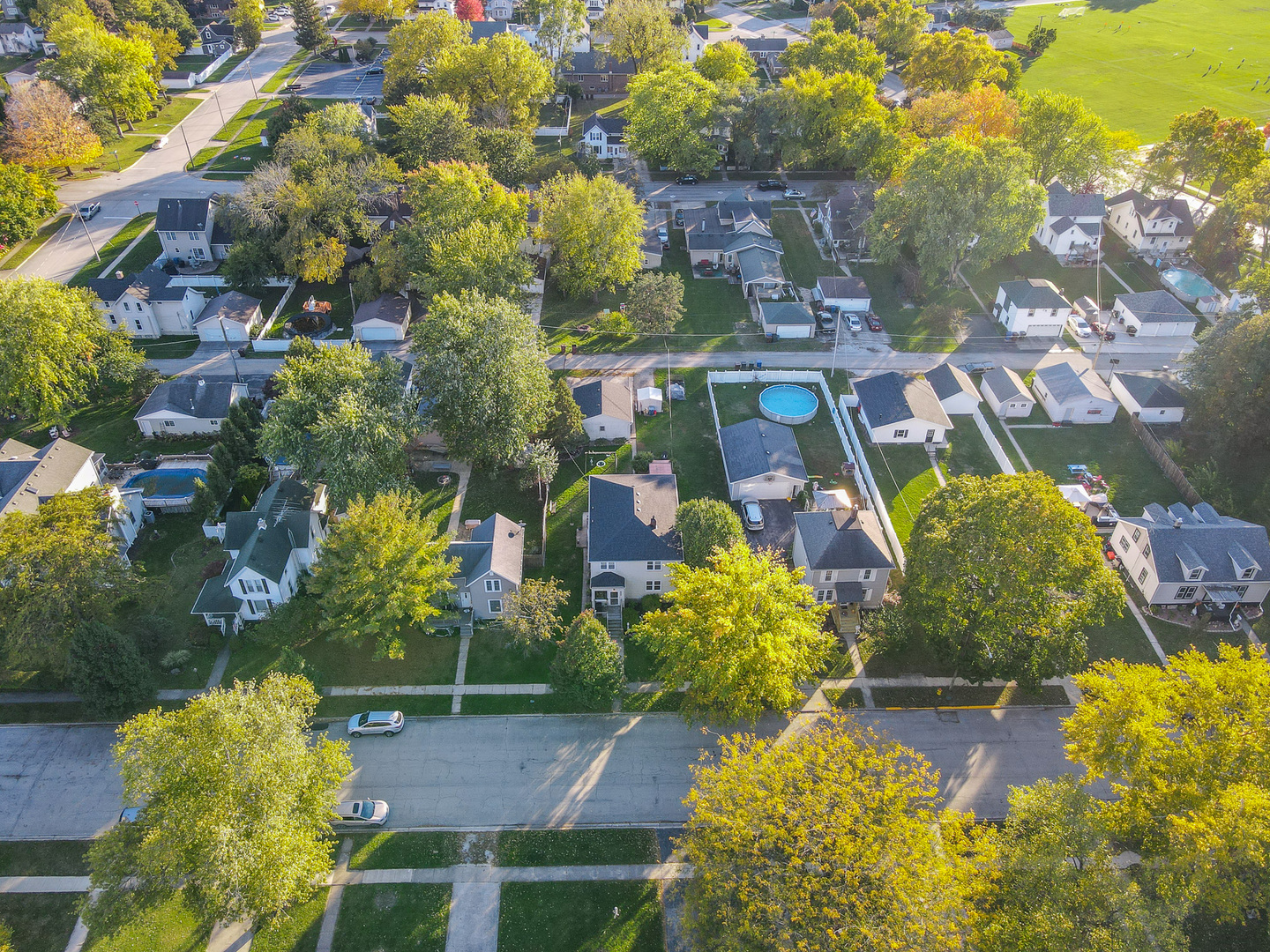 244 West 4th Street Manteno, IL 60950 - Photo 39 of 42 an aerial view of a house with a yard swimming pool outdoor seating