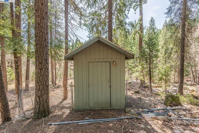 a house with trees in the background