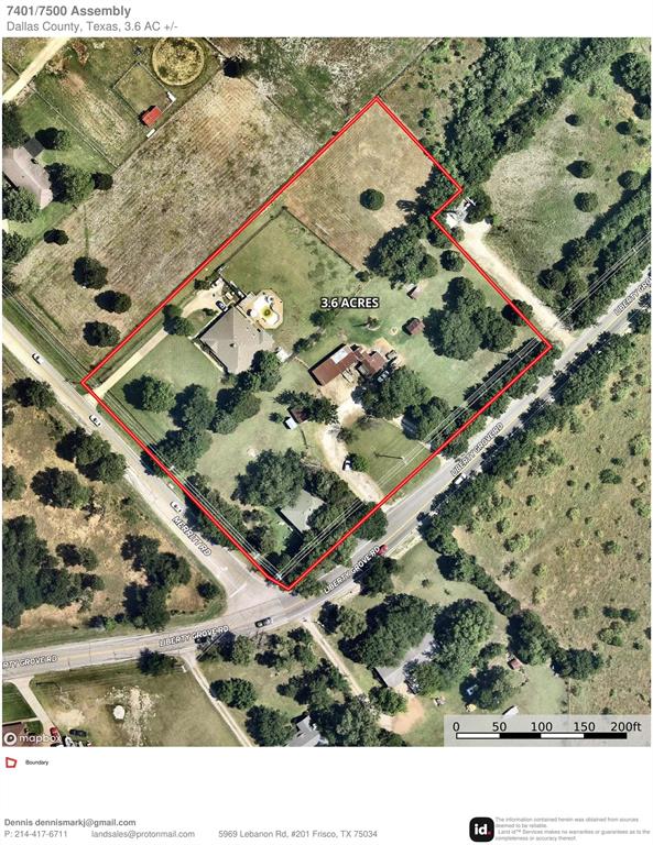 7401 Liberty Grove Road Rowlett, TX 75089 - Photo 1 of 1 Satellite overview showing boundaries