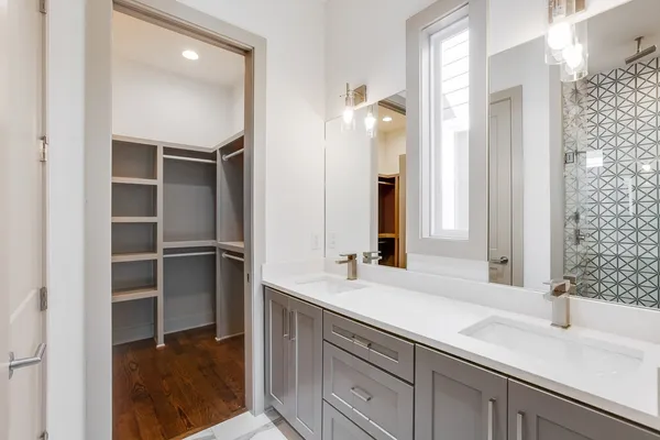 a bathroom with a shower