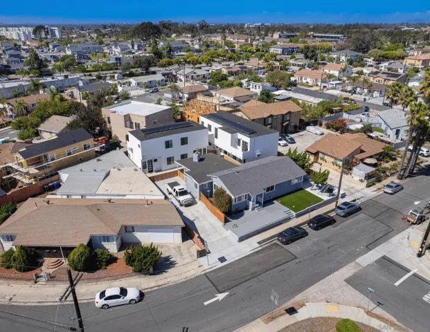 a view of city with tall buildings