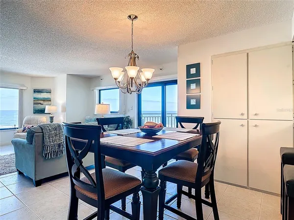a view of a dining room and livingroom