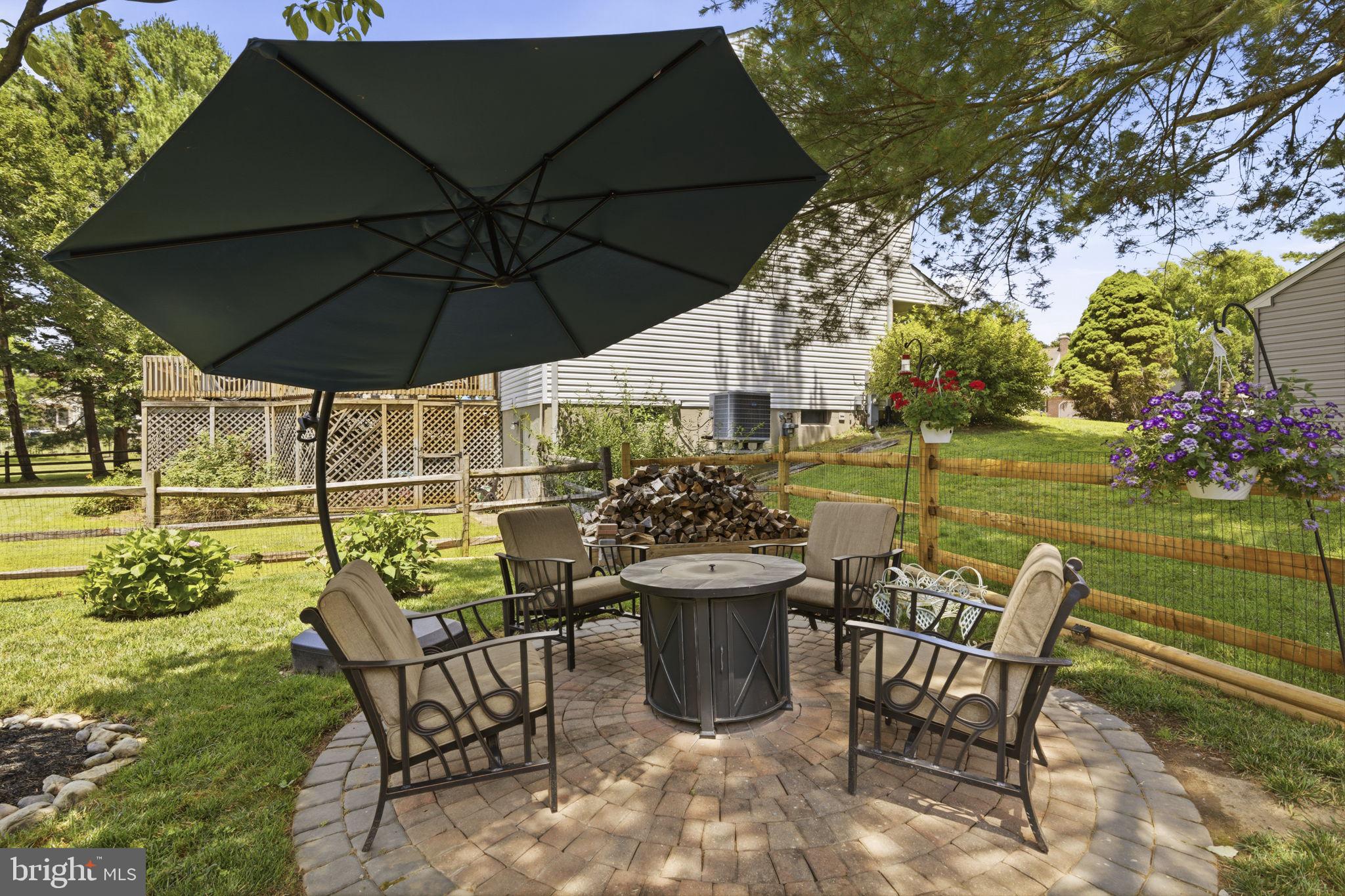 502 North Shamrock Road Bel Air, MD 21014 - Photo 37 of 46 Cobblestone patio with firepit