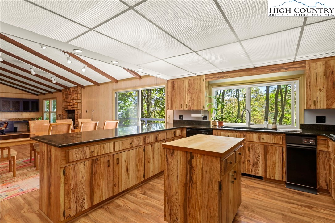 202 Cliffside Lane Seven Devils, NC 28604 - Photo 14 of 46 a kitchen with stainless steel appliances granite countertop a sink window and cabinets