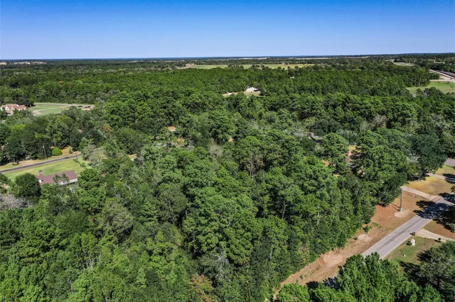 a view of a field with an ocean view