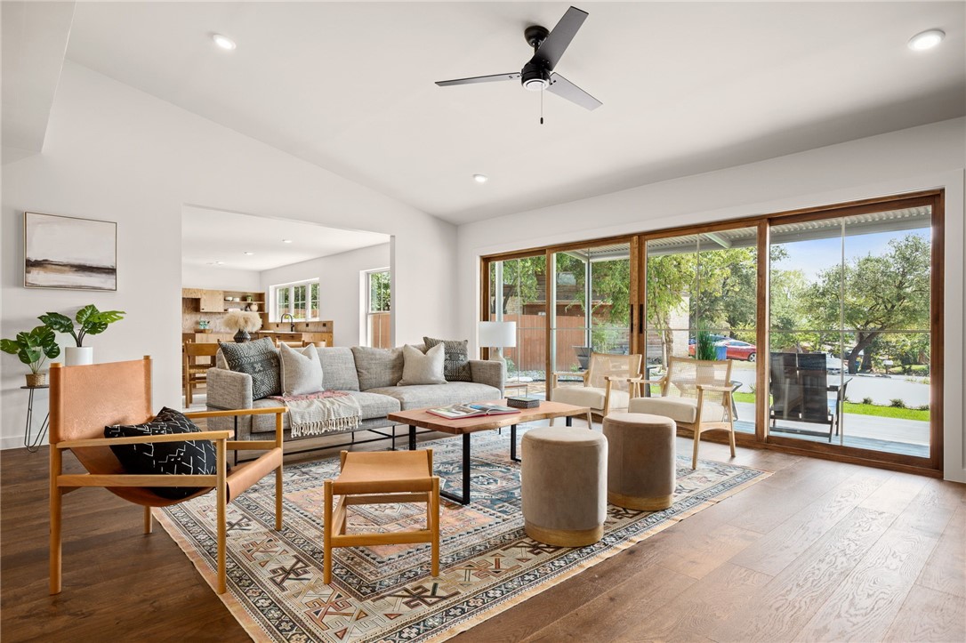 1906 Cedar Ridge Drive Austin, TX 78741 - Photo 1 of 1 Bright open modern luxury interior with vaulted ceilings, designer fixtures, and recessed lighting.