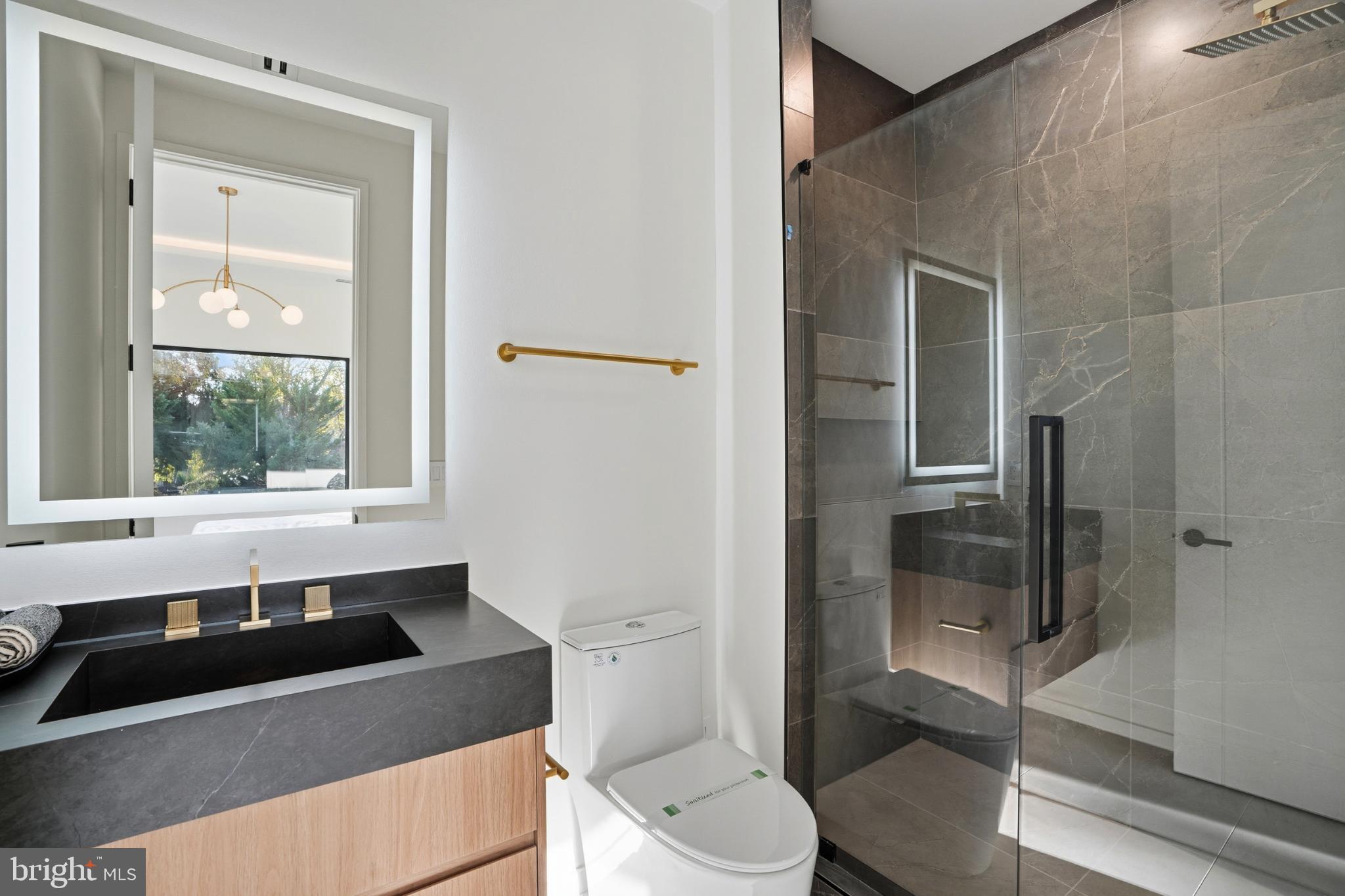 9408 Old Courthouse Road Vienna, VA 22182 - Photo 67 of 92 Sleek modern bathroom with elegant finishes.