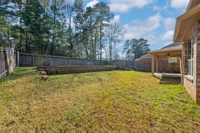a view of a backyard