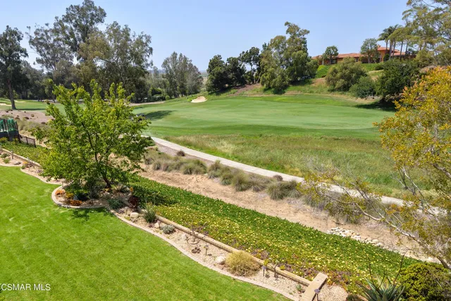 a view of a garden with an outdoor space
