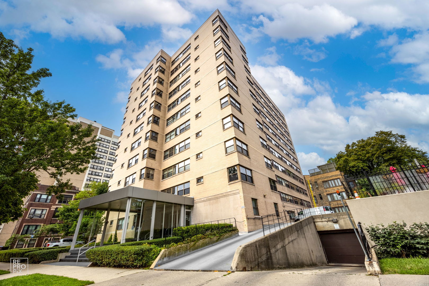a view of a large building