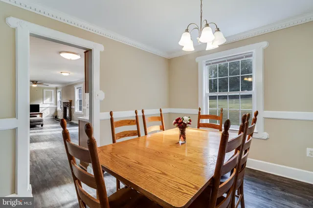 a view of a dining room and livingroom