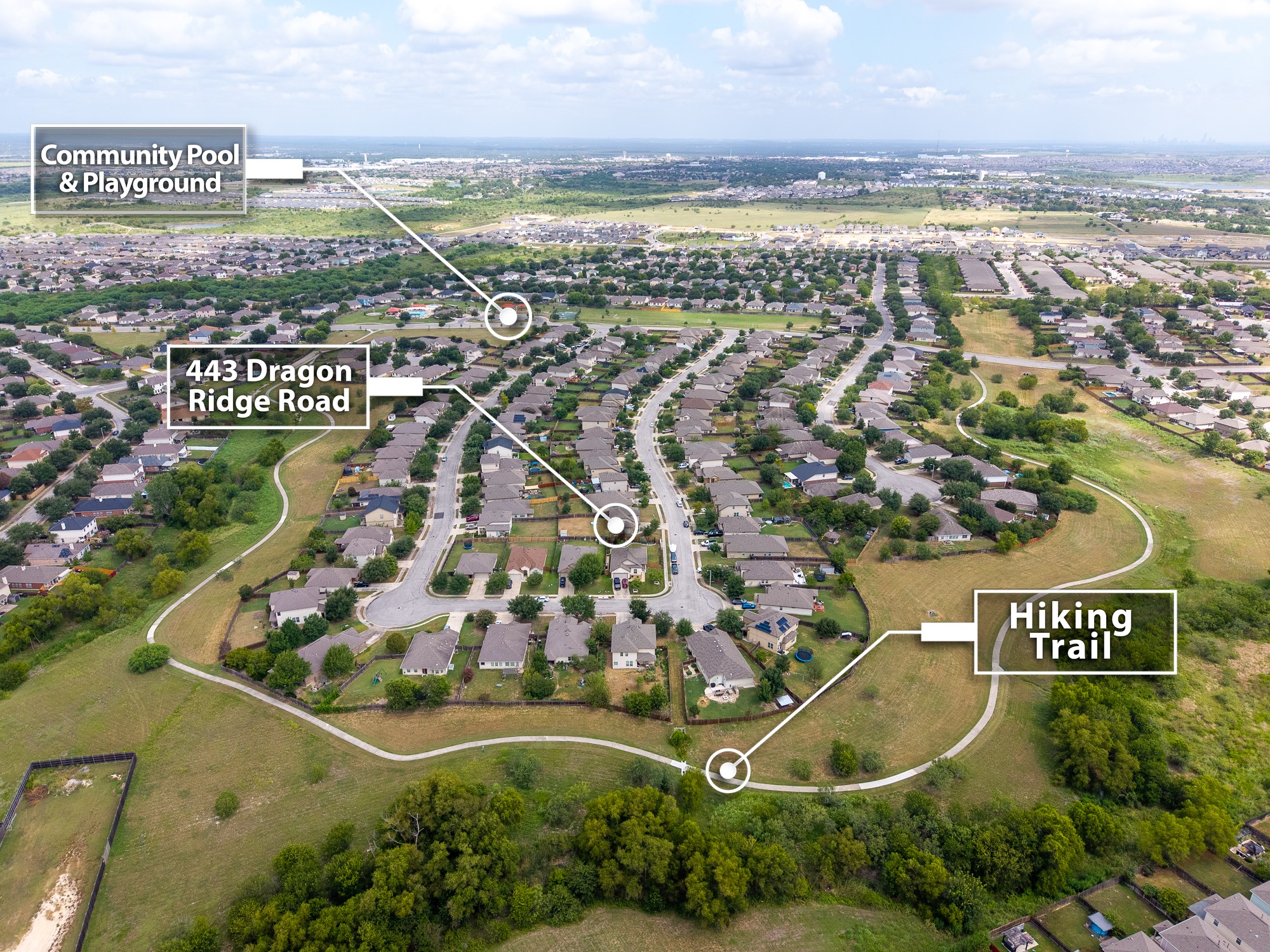 443 Dragon Ridge Road Buda, TX 78610 - Photo 34 of 34 Theres also a paved walking trail by the house