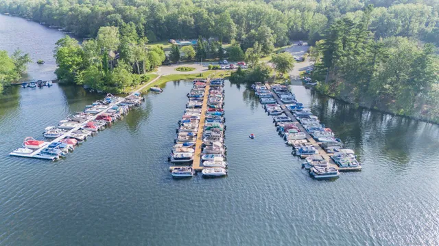 a view of a park with seating area