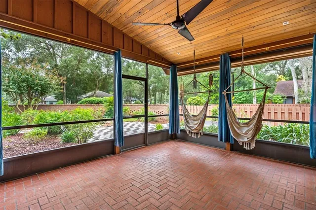 an aerial view of a house having yard