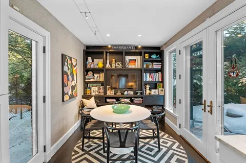 a living room with furniture