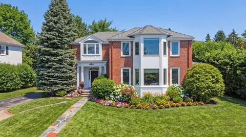 an aerial view of a house
