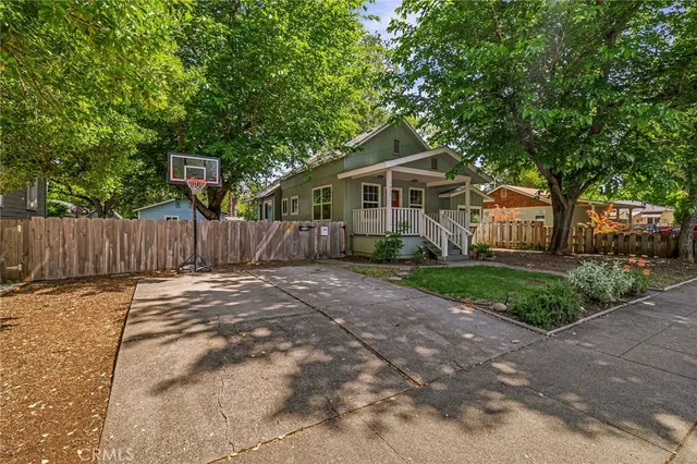 a house view with a seating space