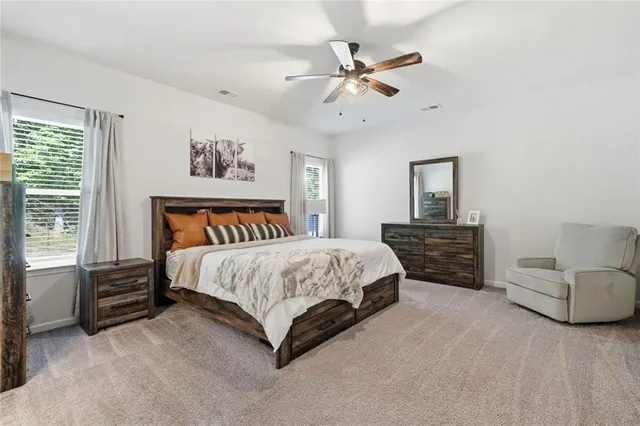 a view of a hallway with entryway door