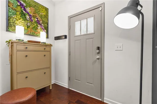 a view of bathroom with a window