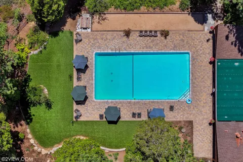 an aerial view of a house