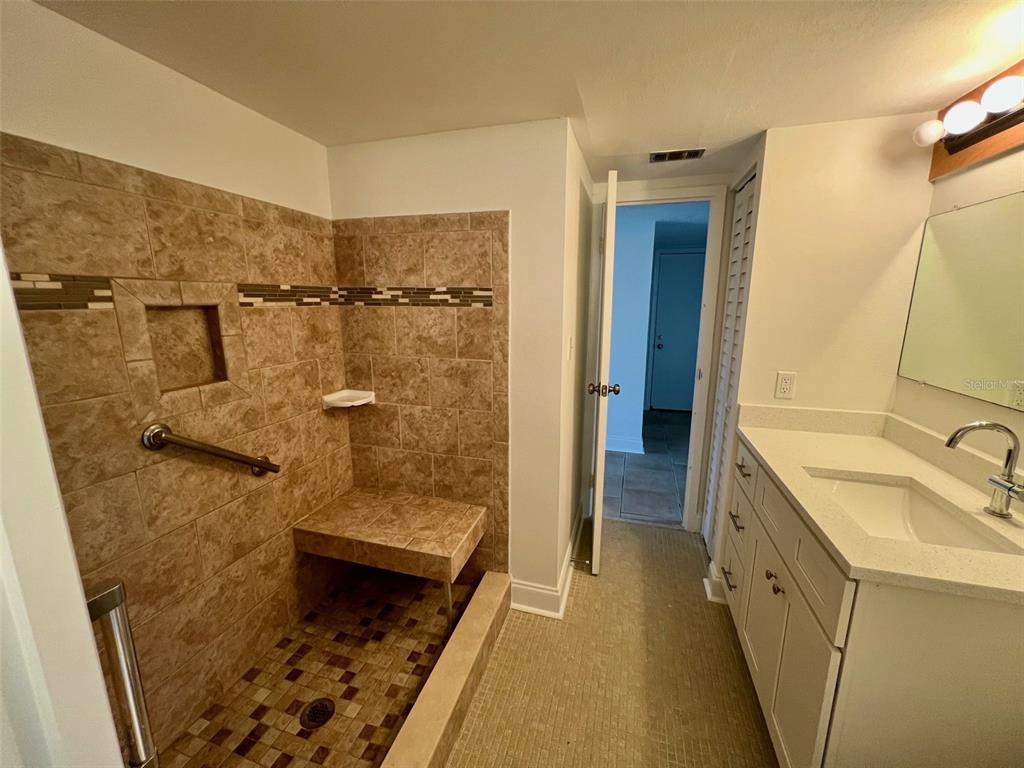 387 South McMullen Booth Road, Unit 13 Clearwater, FL 33759 - Photo 17 of 30 a bathroom with a sink and shower