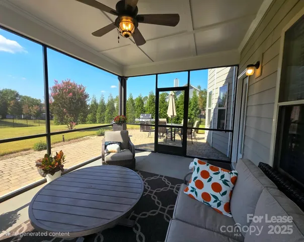 a yellow house with trees in front of it