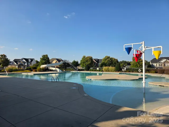 a view of a park with slides