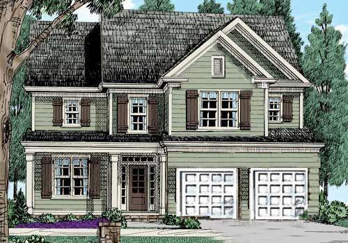 front view of a house with a street