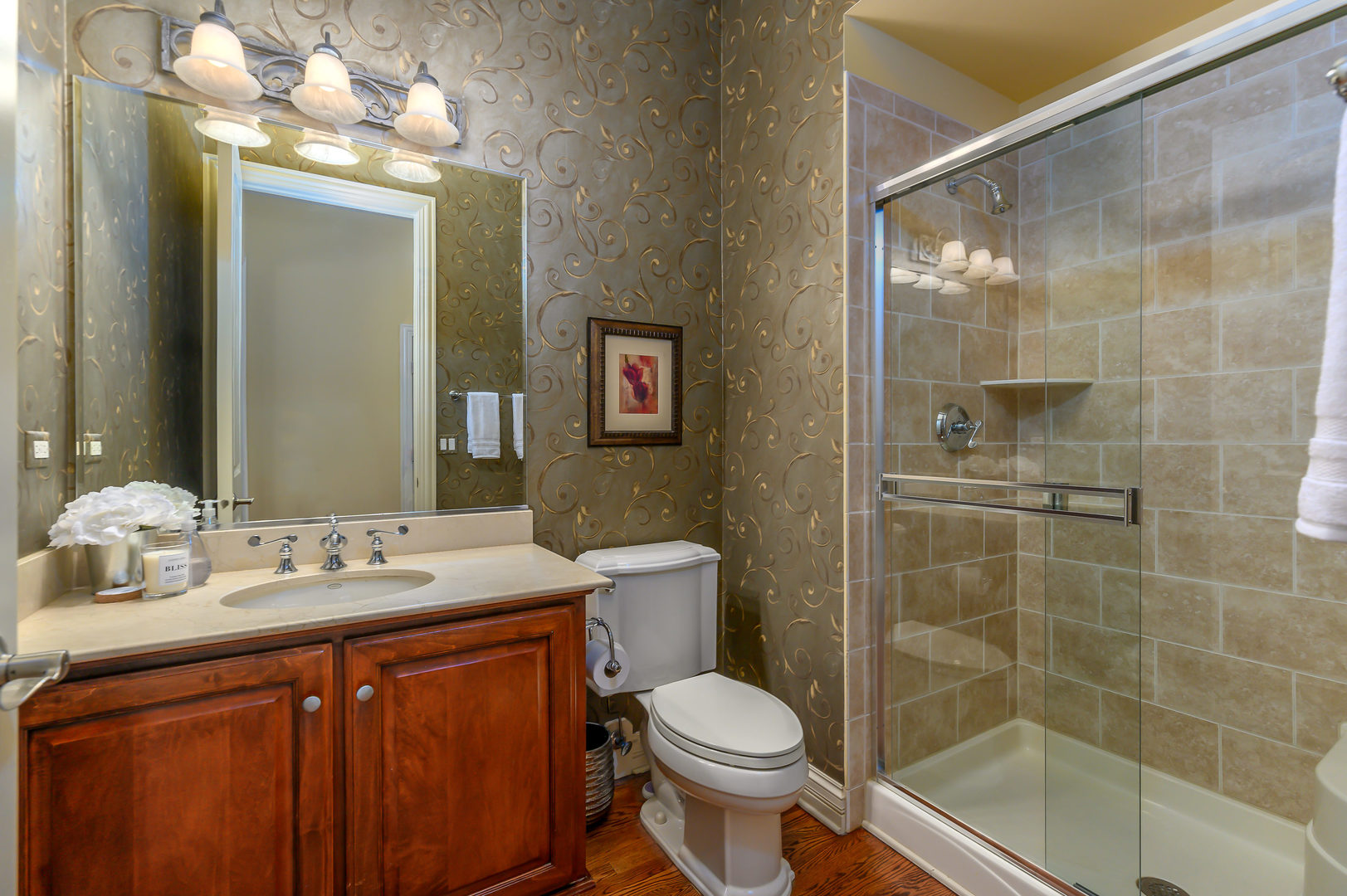 3416 Frankstowne Drive Naperville, IL 60565 - Photo 18 of 41 a bathroom with a sink a toilet and shower