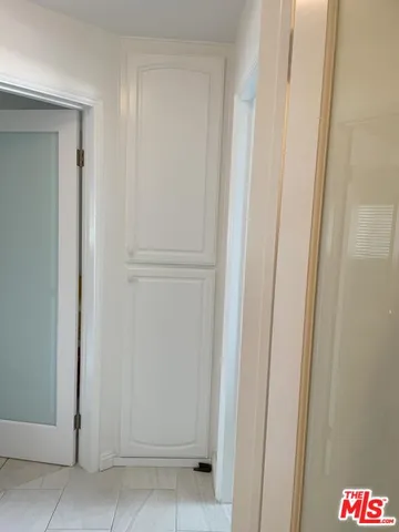 a hallway with a door