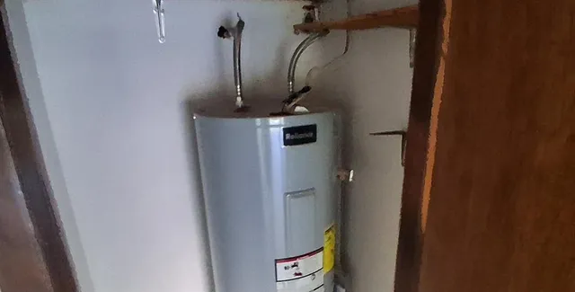 a close view of water heater room