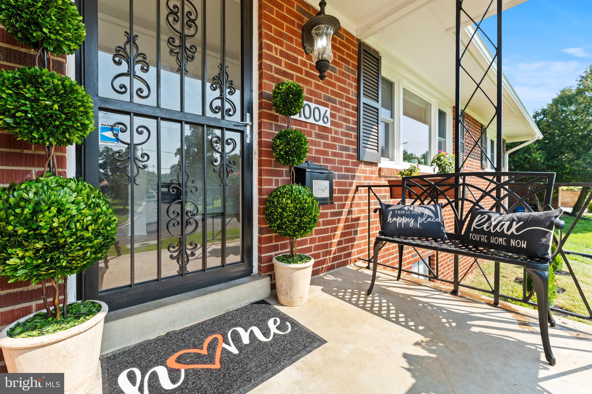 a view of a street with sitting area