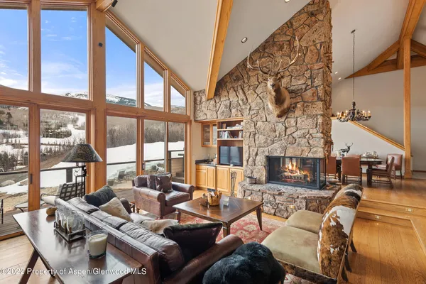 a living room with furniture or fireplace and a floor to ceiling window
