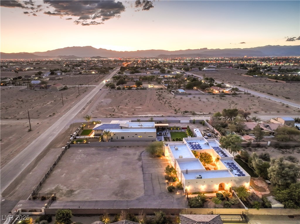 3910 West Pebble Road Las Vegas, NV 89139 - Photo 57 of 59 Bird's eye view of mountains and a desert landscape