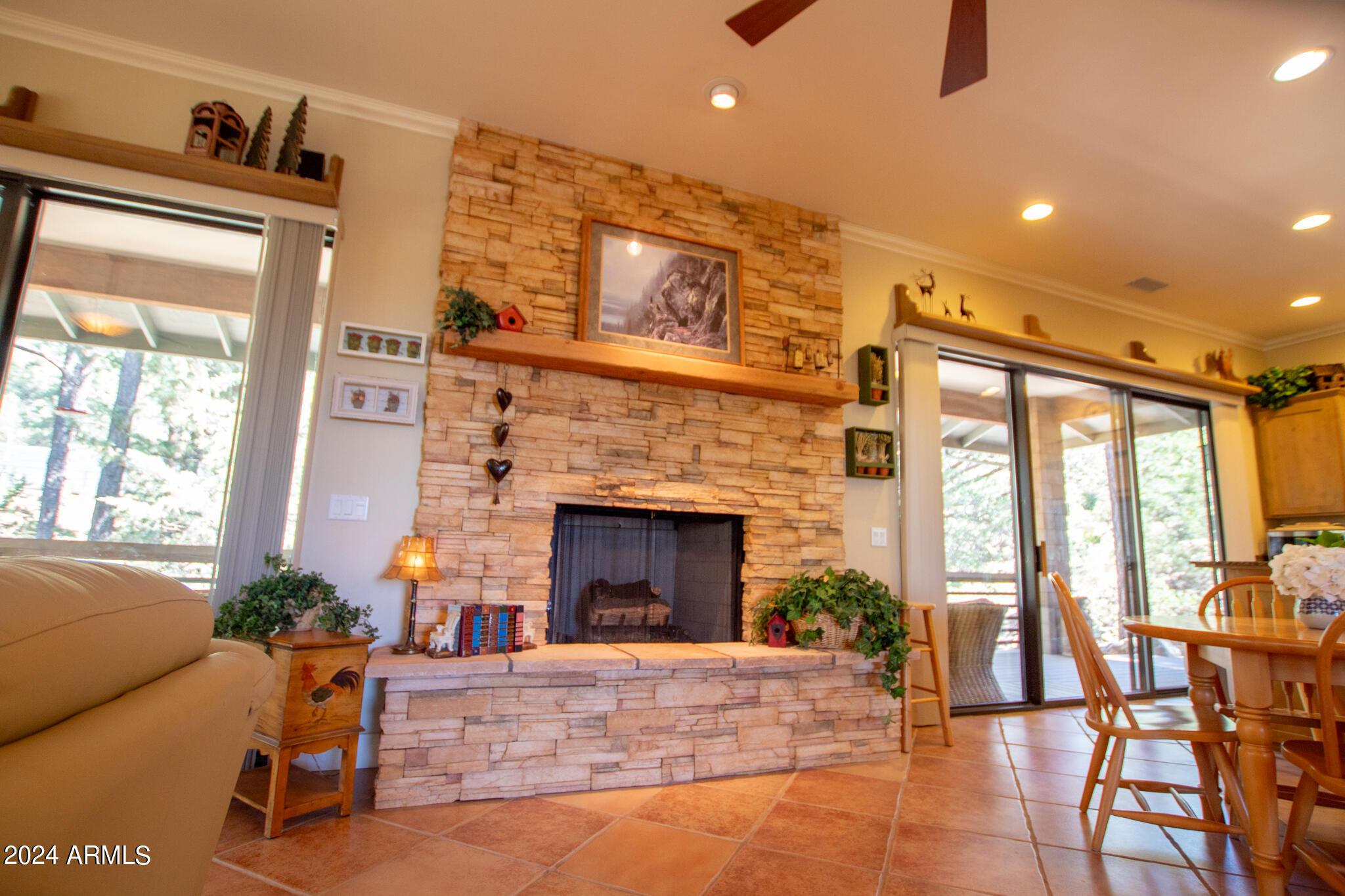 4533 Sundown Lane Pine, AZ 85544 - Photo 25 of 38 Beautiful Stone Gas Fireplace