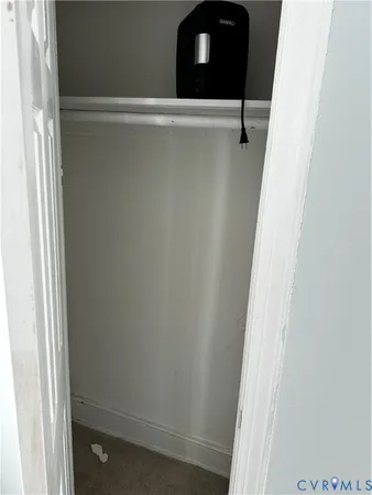 a close view of a closet