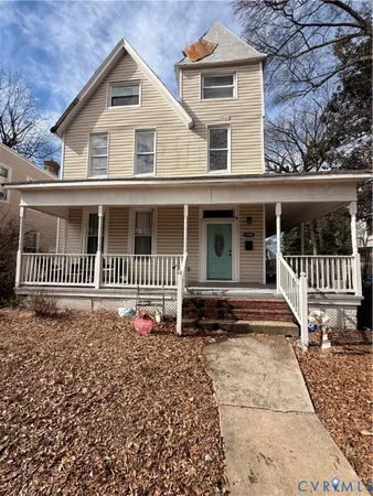 front view of a house with a porch